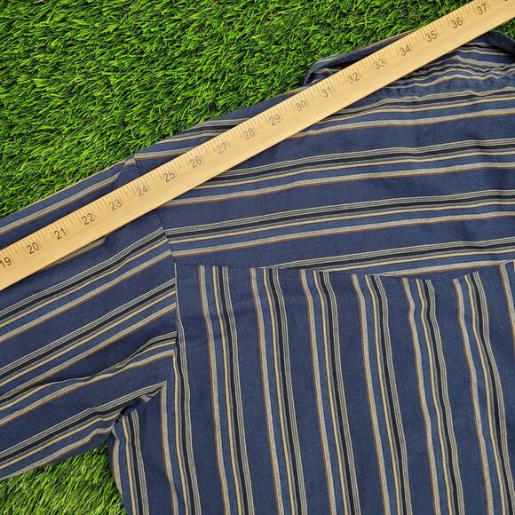Vintage 90s Ely-Cattleman Pearl Snap Shirt XL 24x31 Western Stripes - Picture 5 of 11